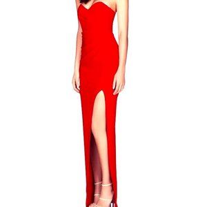 Nookie Sweetheart Strapless Long Dress Size 10 Red